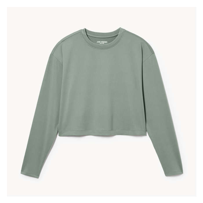Women's Active Crop Long Sleeve - Light Green